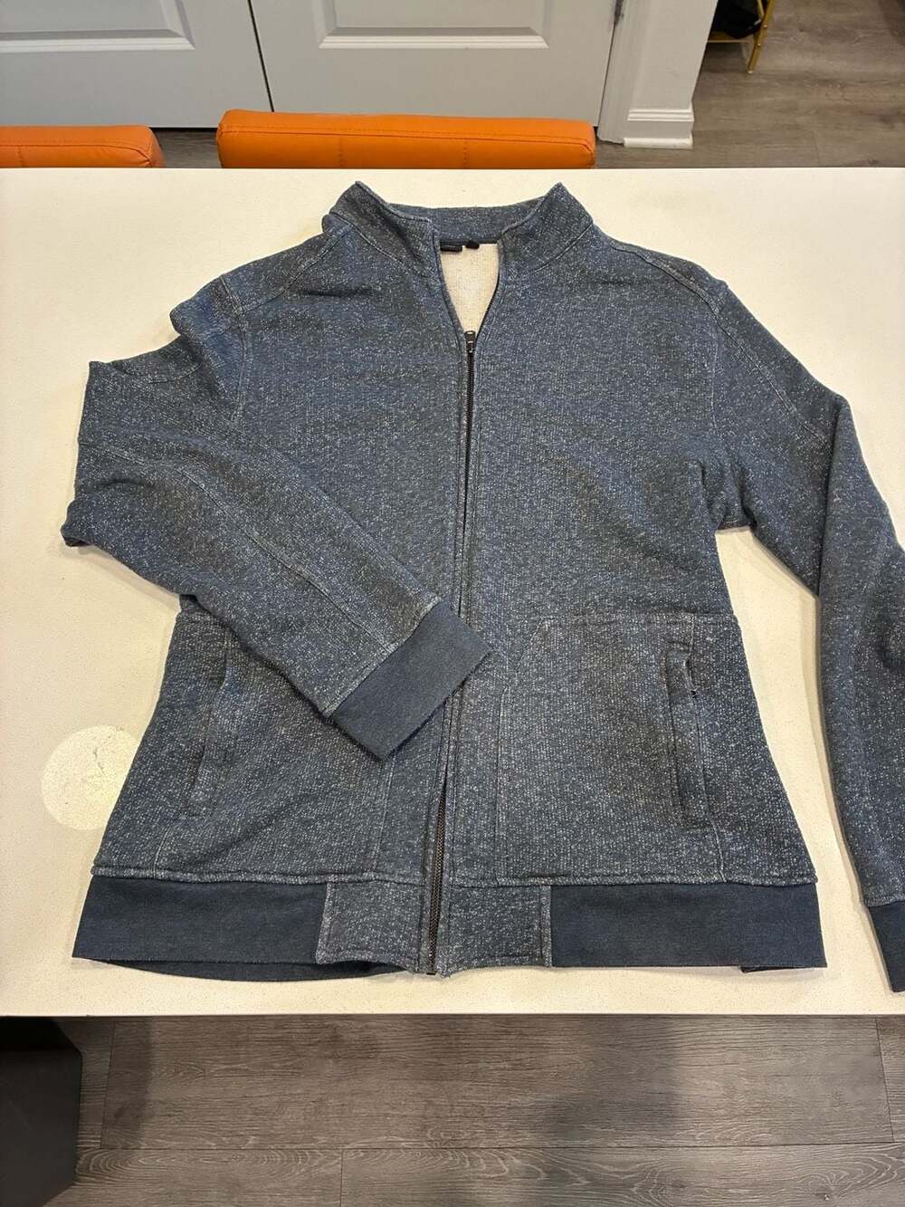 Marc Anthony Full Zip Jacket XXL Blue Space Dye Sweater